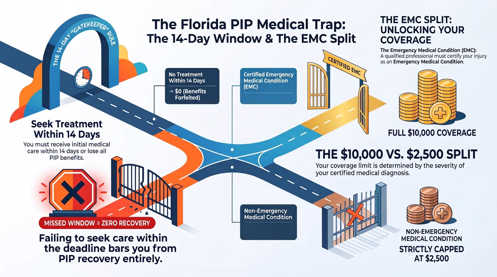 El Seguro PIP y Sin Culpa de Florida, Explicado a Fondo — infographic
